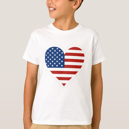 US-Flaggen-Herz-T - Shirt (Vorderseite)