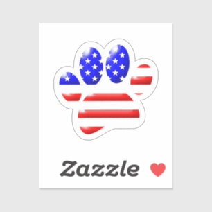US-Flaggen-Hundepfotenabdruck Aufkleber