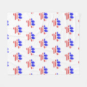 US-Flaggen-Hundepfotenabdruck Fleecedecke (Vorderseite (Horizontal))