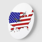 US-Flaggen-Karte Große Wanduhr (Winkel)