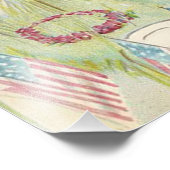 US-Flaggen Kinder-Rose Grabstein Friedhof Fotodruck (Ecke)
