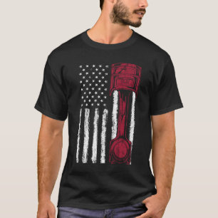 US-Flaggen-Kolben-Muscle-Car T-Shirt