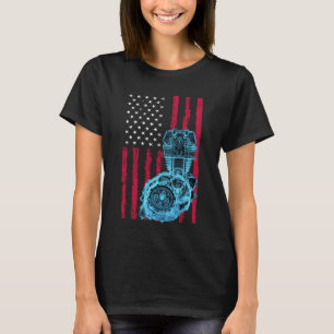 US-Flaggen-Kolben-Muskelauto 9 T-Shirt