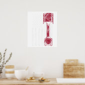 US-Flaggen-Kolben-Muskelauto Poster (Küche)