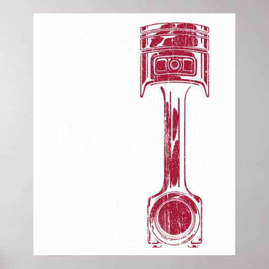 US-Flaggen-Kolben-Muskelauto Poster (Vorne)