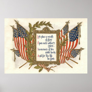 US-Flaggen-Kranz Memorial Day Poster