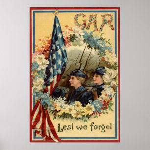 US-Flaggen-Kranz-Parade-Marsch Bürgerkrieg Poster