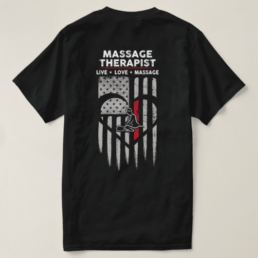 US-Flaggen-Massagetherapeut Decal T-Shirt (Design Rückseite)