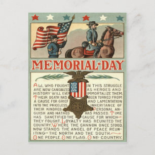 US-Flaggen-Medaille März Unions-Soldat Kavallerie Postkarte