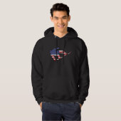 US-Flaggen-SnowboarderHoodie Hoodie (Vorne ganz)