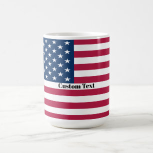 US-Flaggen-Tasse - Benutzerdefinierter Text Amerik Kaffeetasse