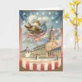 US-Flaggen-Unabhängigkeit Hall Liberty Bell Karte (Gelbe Blume)