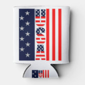 US-Flaggen und -Streifen nach Maß Dosenkühler (Vorderseite)