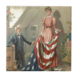 US-Flaggen-Union-Bürgerkriegsmedaille-Adler-Kranz Fliese