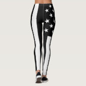 US-Flaggenamerikaner Schwarz-weiß Leggings (Rückseite)