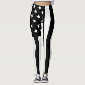 US-Flaggenamerikaner Schwarz-weiß Leggings (Vorderseite)