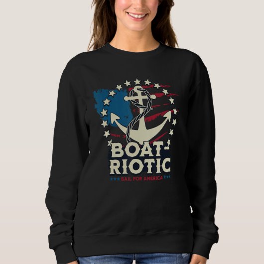 US-Flaggenanker 4. Juli Bootfahren Segler Boot US Sweatshirt (Vorderseite)