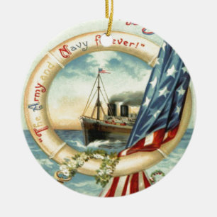 US-Flaggenanker-Blume Lebenserhaltung Keramikornament