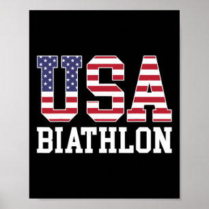 US-Flaggenbiathlonistin - Amerikanerin Biathlon fü Poster