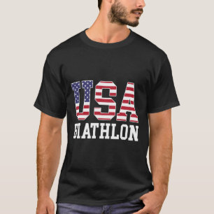 US-Flaggenbiathlonistin - Amerikanerin Biathlon fü T-Shirt