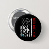 US-Flaggenfischerei Cool Mimi Fischerei Fischer Fi Button (Vorne & Hinten)