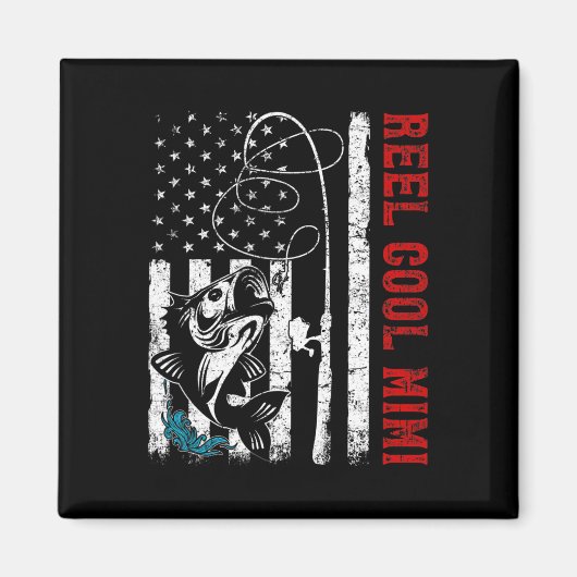 US-Flaggenfischerei Cool Mimi Fischerei Fischer Fi Magnet (Vorne)