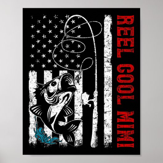 US-Flaggenfischerei Cool Mimi Fischerei Fischer Fi Poster (Vorne)