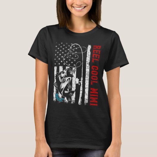 US-Flaggenfischerei Cool Mimi Fischerei Fischer Fi T-Shirt (Vorderseite)