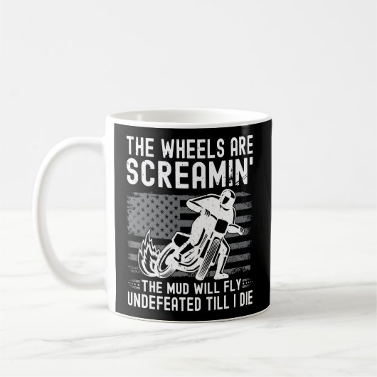 US-Flaggenflache Motorradrennen Kaffeetasse (Links)