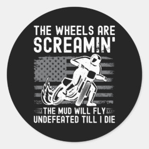 US-Flaggenflache Motorradrennen Runder Aufkleber