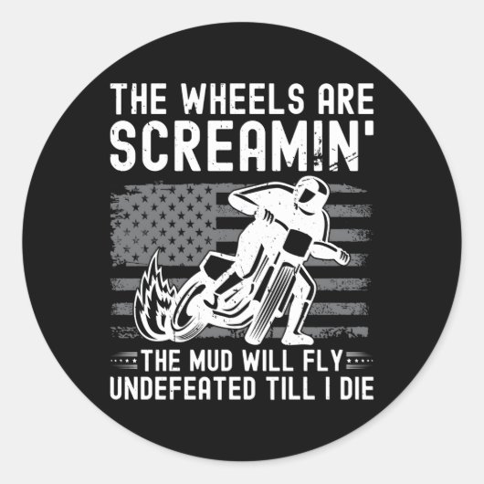 US-Flaggenflache Motorradrennen Runder Aufkleber (Vorderseite)