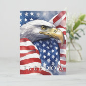 US-Flaggenfreiheit Adler Motivierend Inspiration Feiertagskarte (Stehend Vorderseite)