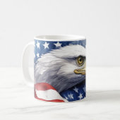 US-Flaggenfreiheit Adler Motivierend Inspiration Kaffeetasse (Vorderseite Links)