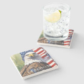 US-Flaggenfreiheit Adler Motivierend Inspiration Steinuntersetzer (Seitenansicht)