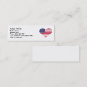 US-Flaggenherz Mini Visitenkarte (Vorne/Hinten)