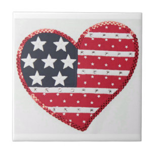 US-Flaggenherzfliese Fliese