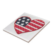 US-Flaggenherzfliese Fliese (Seite)