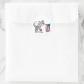 US-Flaggenkatze Runder Aufkleber (Tasche)