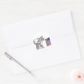 US-Flaggenkatze Runder Aufkleber (Umschlag)