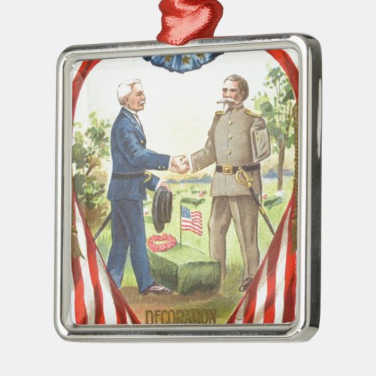 US-Flaggenkonföderale Gewerkschaft Ziviler Krieg Silbernes Ornament (Links)