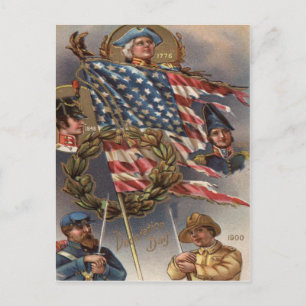 US-Flaggenkranz Militär-Gedenktag Postkarte
