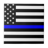 - US-Flaggenpolizei Thin Blue Line Fliese (Vorderseite)