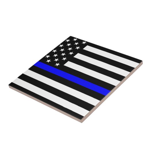 - US-Flaggenpolizei Thin Blue Line Fliese (Seite)
