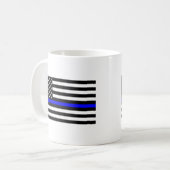 - US-Flaggenpolizei Thin Blue Line Kaffeetasse (Vorderseite Links)