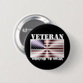 US-Flaggenschild - Veteran - es lohnt sich zu trag Button (Vorne & Hinten)