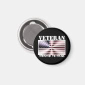 US-Flaggenschild - Veteran - es lohnt sich zu trag Magnet (Vorderseite/Rückseite)