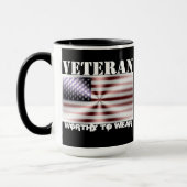US-Flaggenschild - Veteran - es lohnt sich zu trag Tasse (Links)