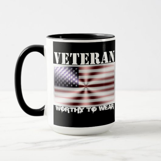 US-Flaggenschild - Veteran - es lohnt sich zu trag Tasse (Links)