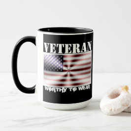 US-Flaggenschild - Veteran - es lohnt sich zu trag Tasse