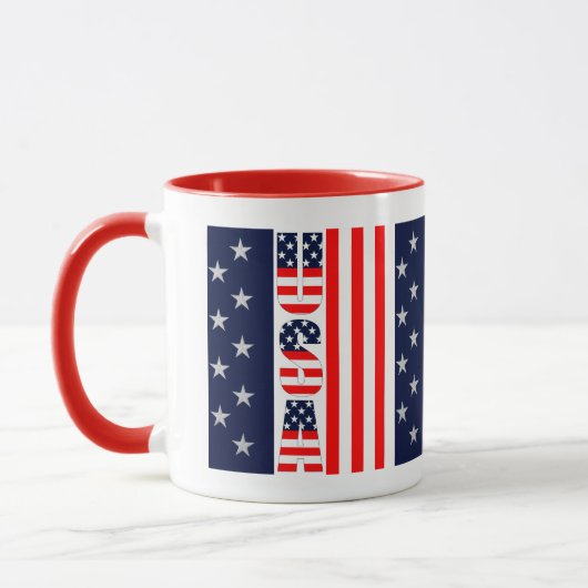 US-Flaggenstars & Streifen Custom Two-Tone Tasse (Links)